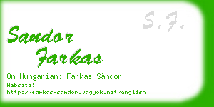 sandor farkas business card