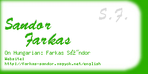 sandor farkas business card